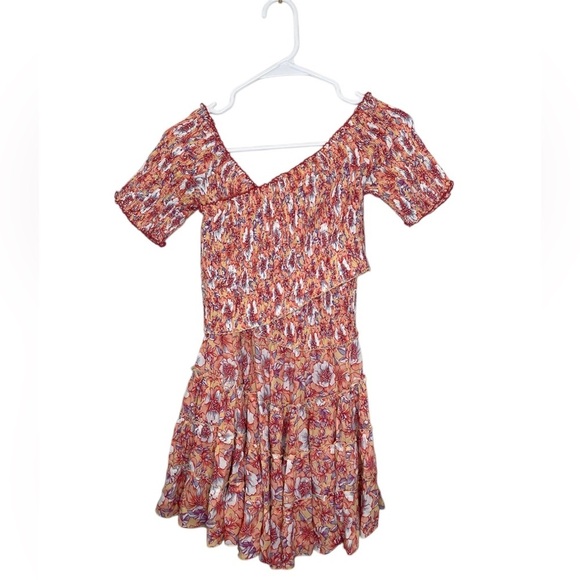 Poupette St Barth Soledad Dress in Yellow Dahlia Size Small Smocked Off Shoulder - Picture 4 of 12